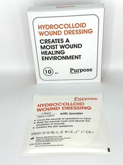 Purpose Select Hydrocolloid Wound Dressing, 10cm x 10cm, 10/Box (4" x 4")