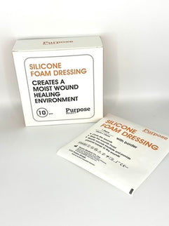 Purpose Select Silicone Foam Dressing w/ Border, 10/Box