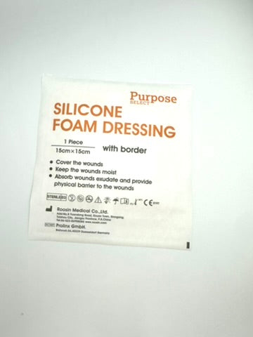Purpose Select Silicone Foam Dressing w/ Border, 10/Box