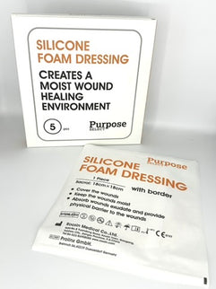 Purpose Select Silicone Foam Dressing w/ Border, Sacral, 5/Box