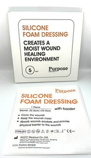 Purpose Select Silicone Foam Dressing w/ Border, Sacral, 5/Box